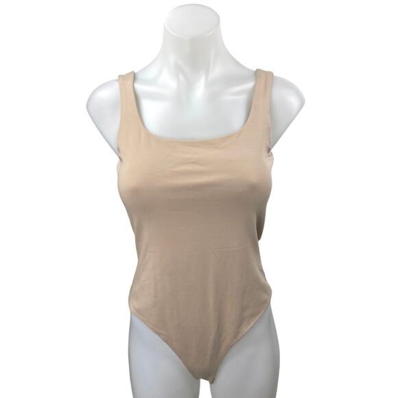Banana Republic Tops - Banana Republic Nude Beige Tan Sleeveless Square Neck Tank Bodysuit Top Size XS